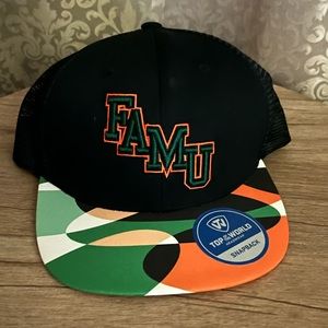 FAMU A & M Rattlers Snapback Hat 3D LOGO Snake Under Mesh Back Cap Football Rare